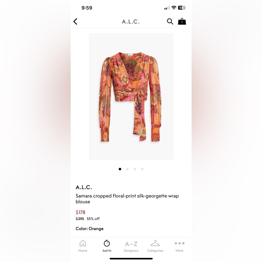 Alc wrapped blouse size 0
